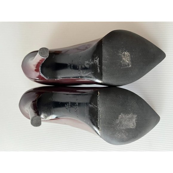 Saint Laurent Burgundy Patent Leather Pump Heels, Size 37 (IT), 7 (US) - Picture 9 of 11